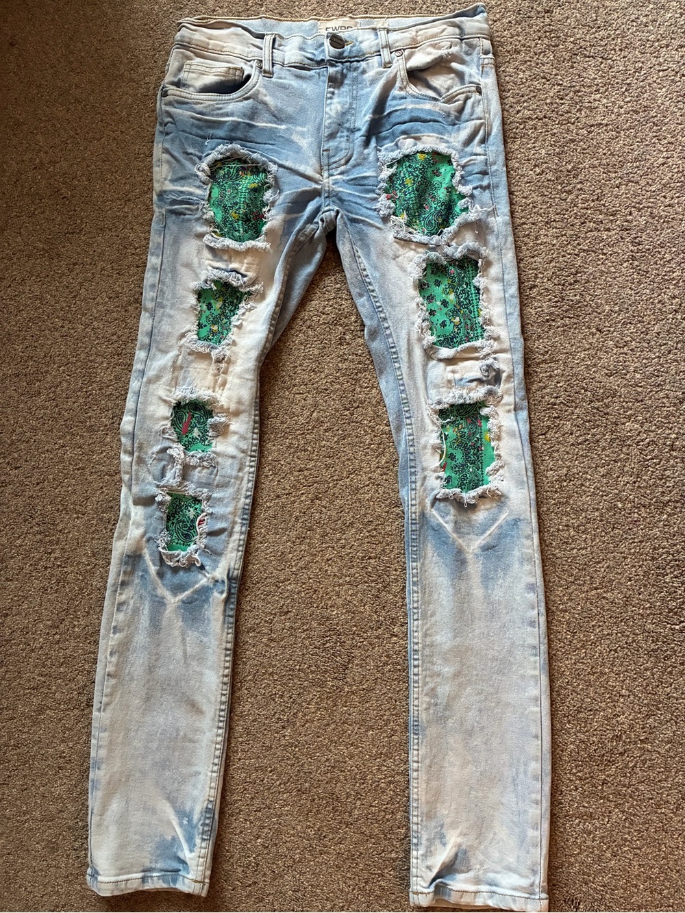 Men’s FWRD Destroyed Patchwork Jeans (30)